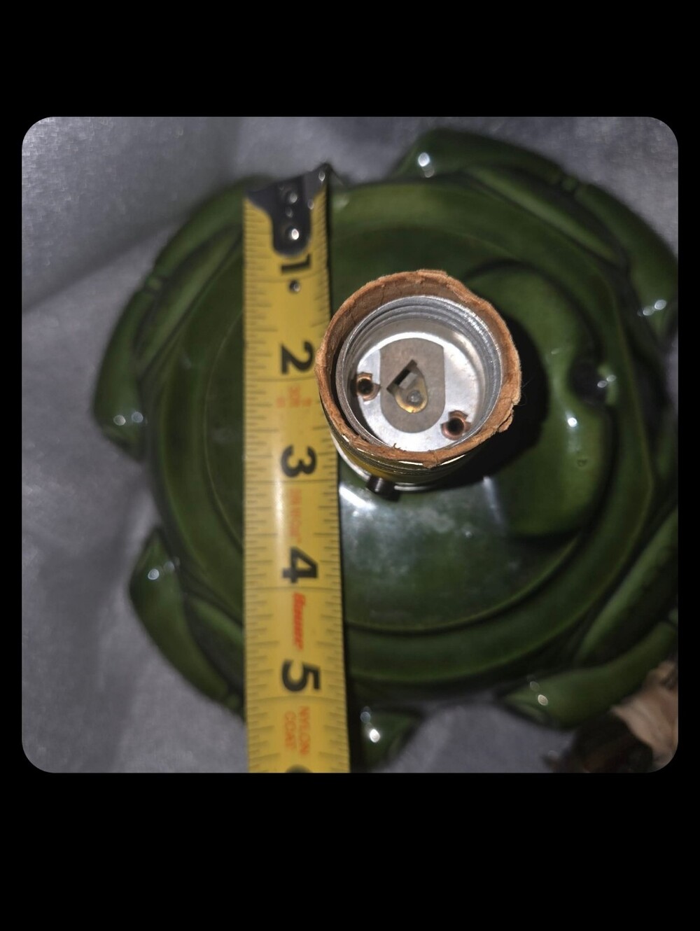 Vintage Ceramic Christmas Tree Base Lighted Atlantic Mold Green WORKS - Picture 10 of 10